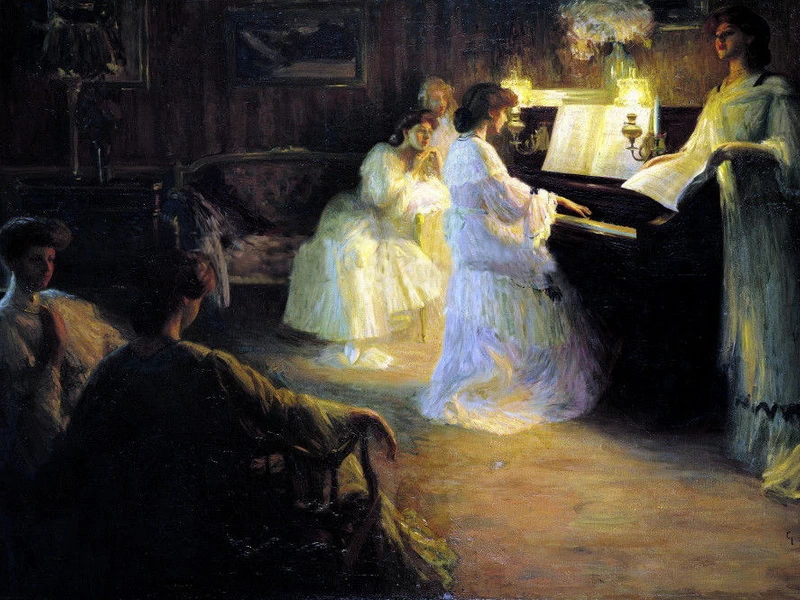 1883-Gabriel Deluc - Mocas no piano